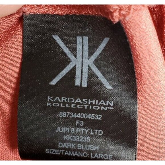 Kardashian Collection Womens Dark Blush‎ Faux Collar Cinched Waist Dress Large - Picture 4 of 4